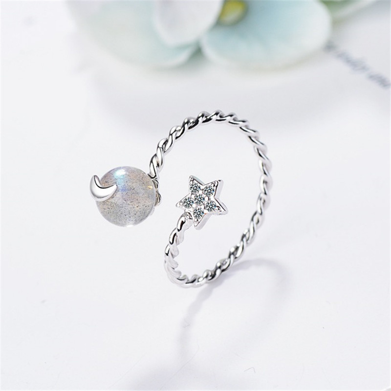 Natural Moonstone Ring Female Japanese And Korean Trendy Simple