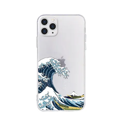 Fashion Abstract Art Line Wave Clear Coque Bag