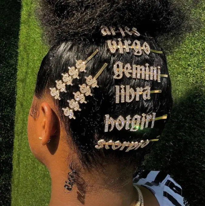 Constellation Word Clip English Character DIY Hairpin