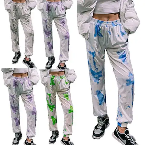 Fashion Tie Dye Sweatpants Women Cotton Trousers High Street