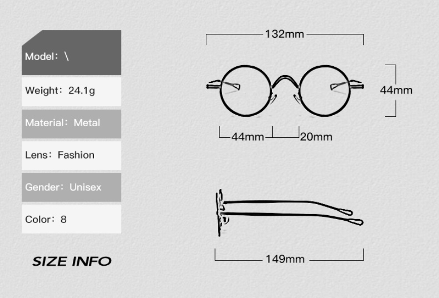 Title 1, Gafas de sol punk con montura redonda retro, nu...