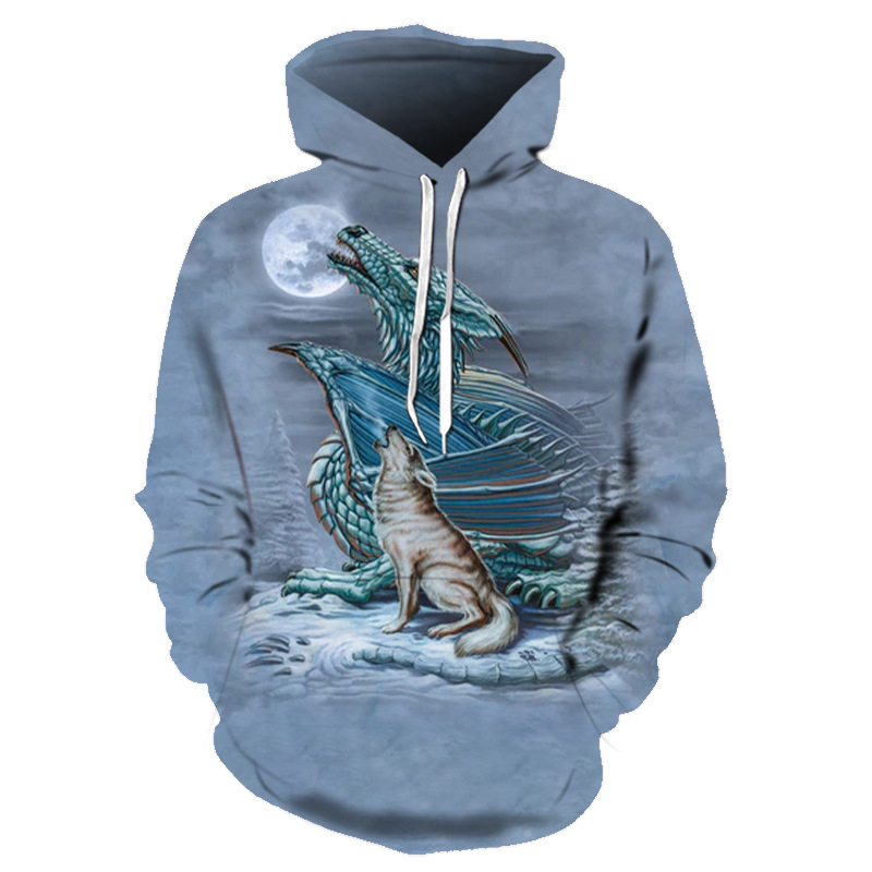 Title 5, Digital bedruckter Kapuzenpullover mit Adler-An...