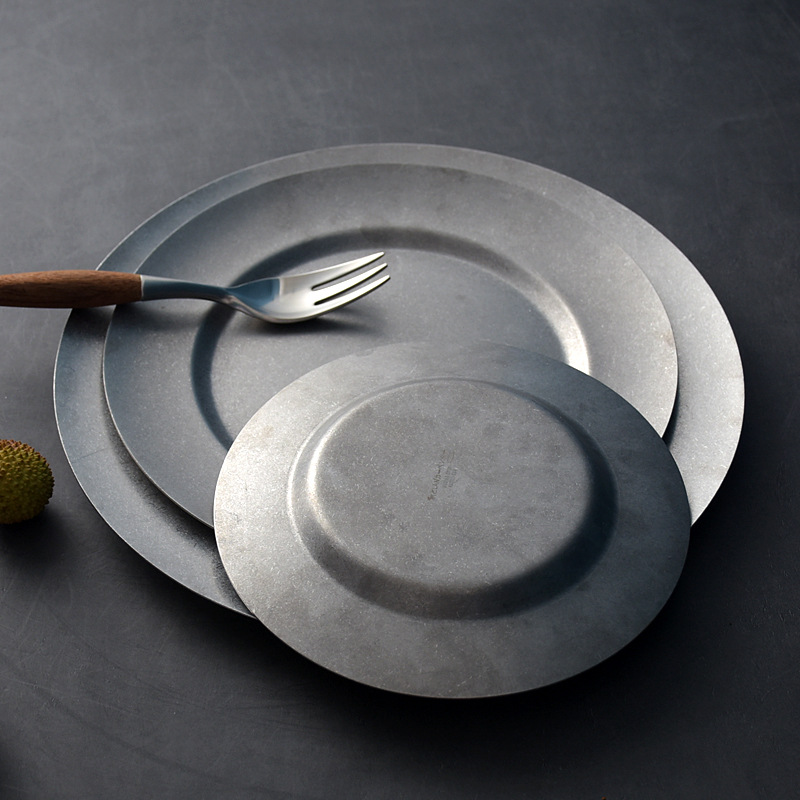 Title 4, Retro Stainless Steel Old Plate Japanese Style ...