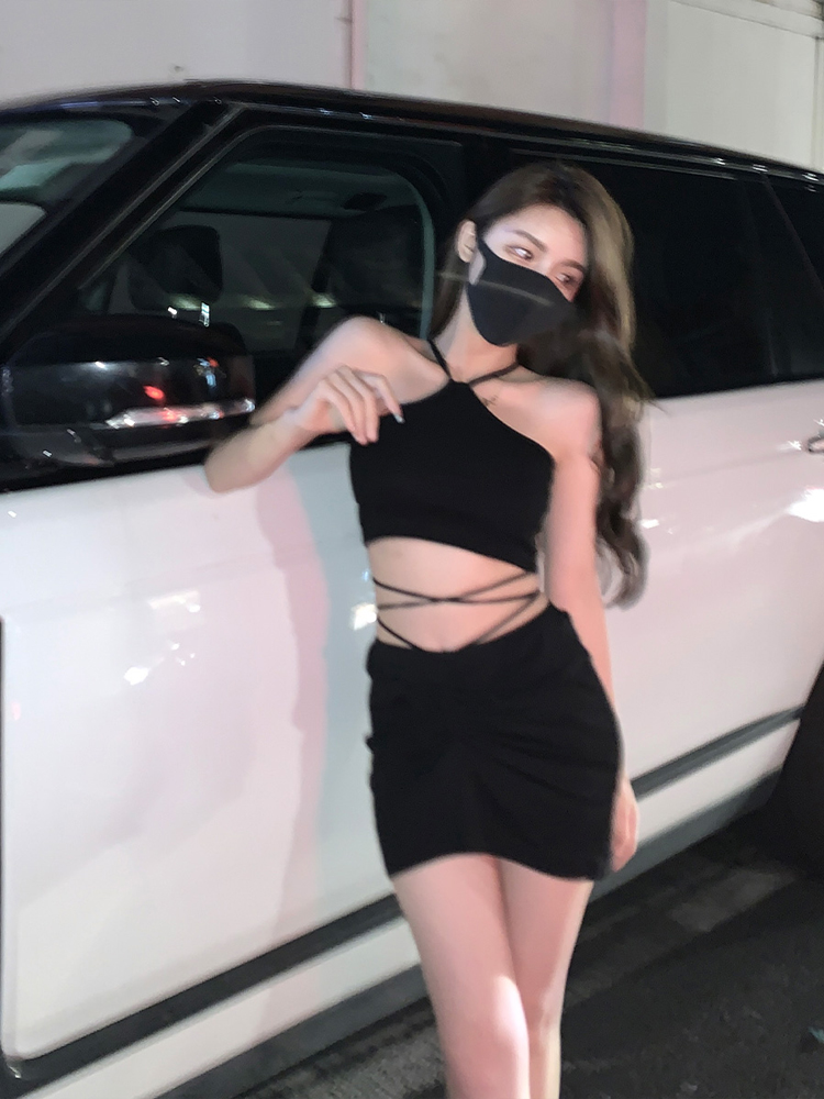 Pure Desire Little Black Dress Female Summer New Sexy