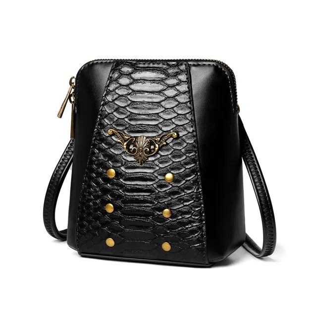 PU Leather Outdoor One shoulder Messenger Bag Mobile Phone Bag Travel Small Bag Black - Shop at LoveMi