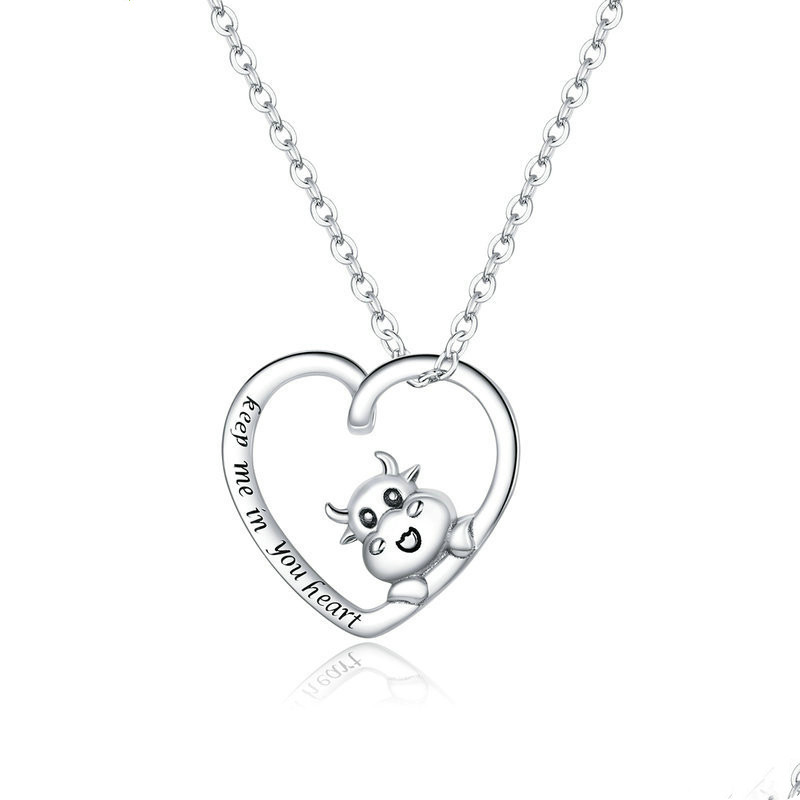 Bamoer  Collier En Argent Sterling 925 Avec Pendentif Soleil Brillant, Pour Femmes, Jolie Vache, Bijoux Fins, SCN431