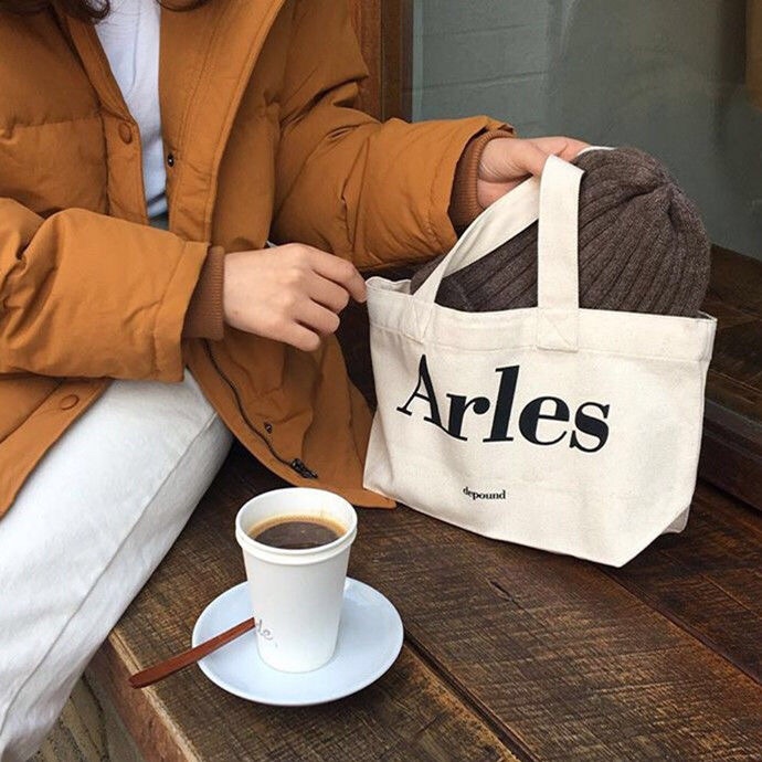 Simple Letter Canvas Bag Shoulder Handbag