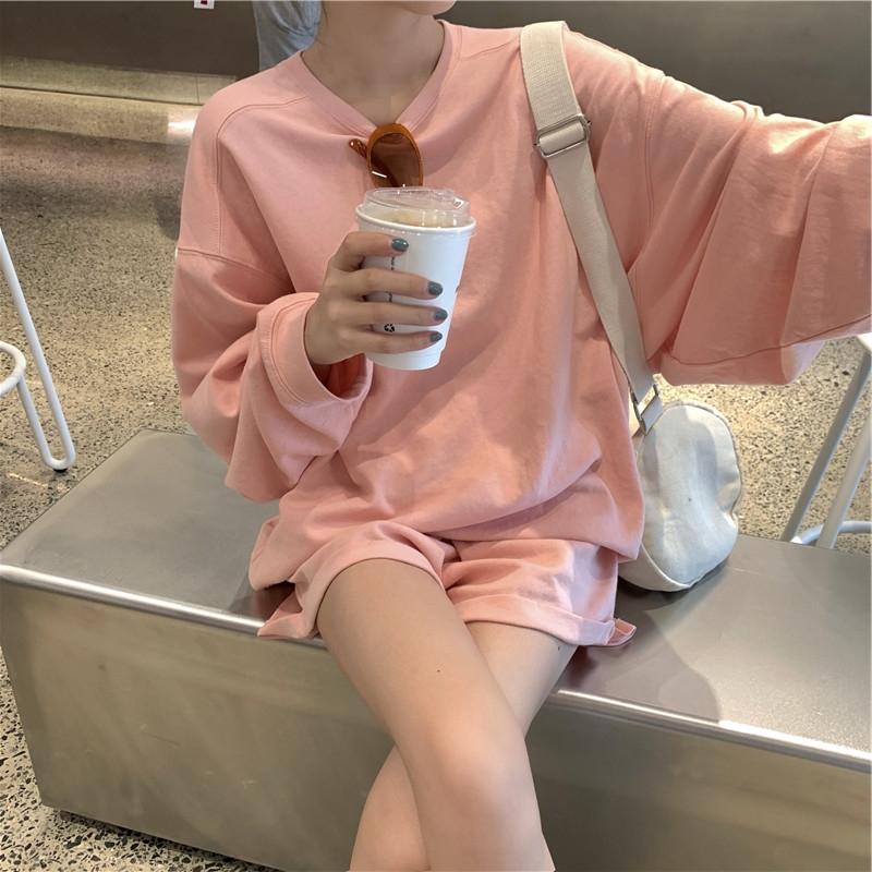 Autumn Suit Women's Long-sleeved Sweater Casual Shorts Two-piece Suit For Small Students