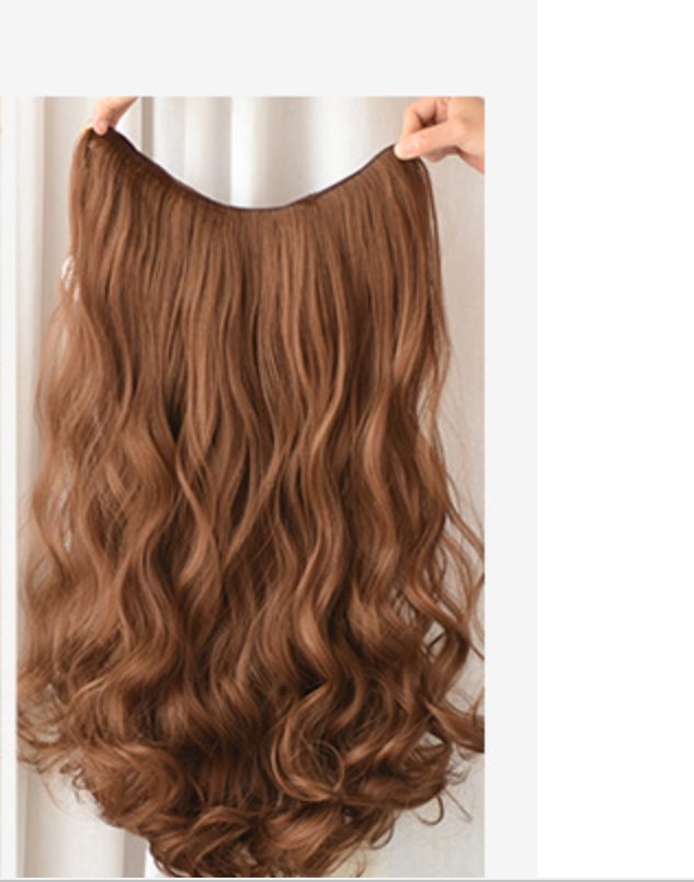 Wig Female Long Curly Hair Big Wave One Piece Style Light Brown - Shop at LoveMi
