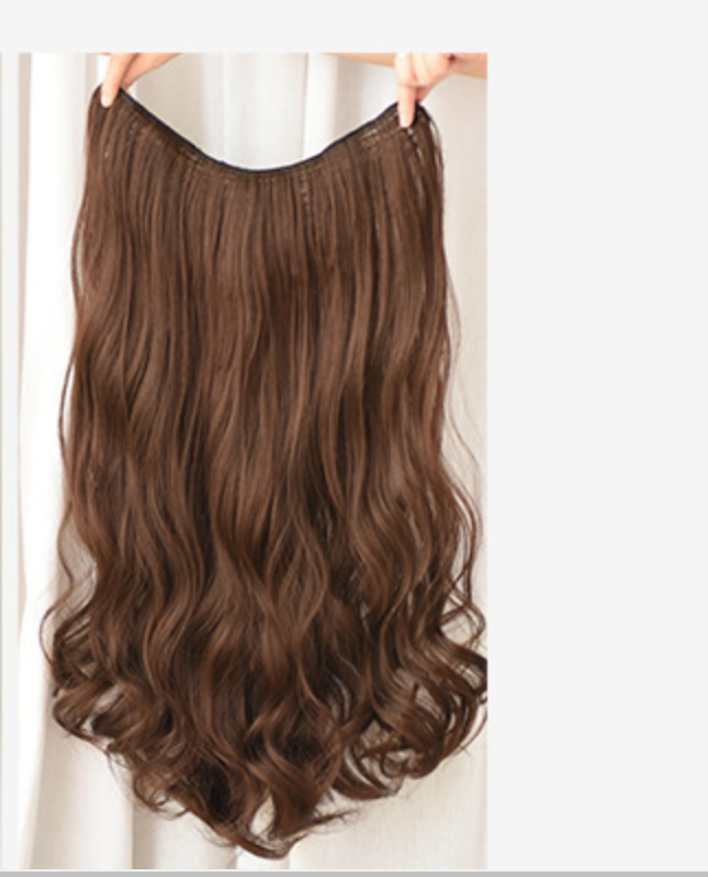 Wig Female Long Curly Hair Big Wave One Piece Style Chocolate - Shop at LoveMi