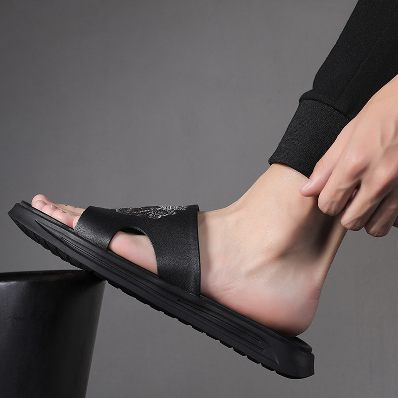 Flip-Flop Summer Top Layer Cowhide Leather Beach Sandals