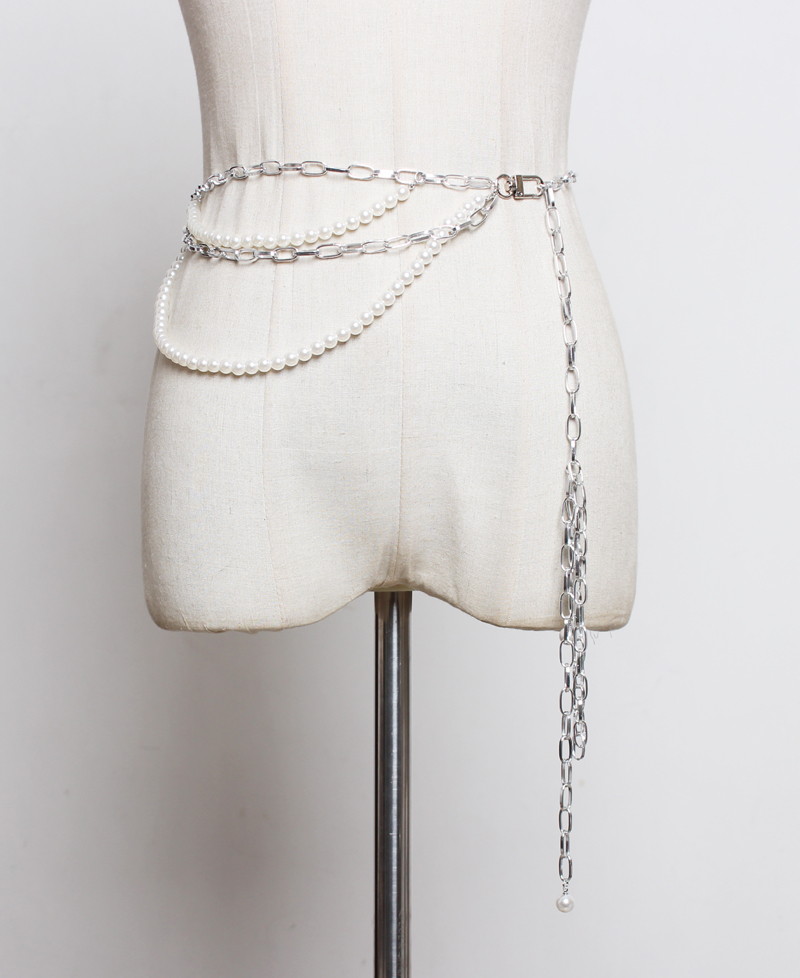 Sweet Metal Pearl Waist Chain