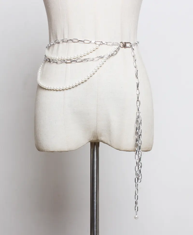 Sweet Metal Pearl Waist Chain