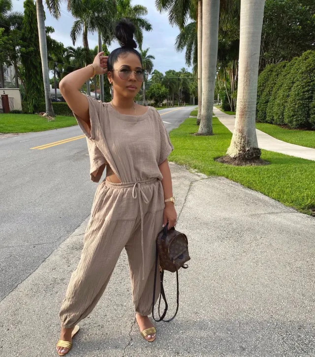 Women's Autumn New Style Jumpsuit Fashion Casual Trousers Brown - Shop at LoveMi