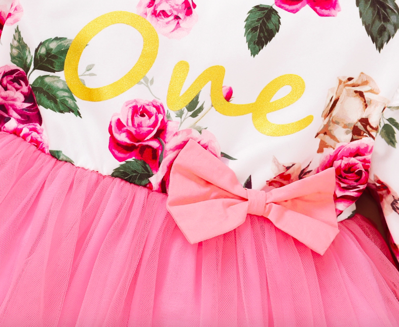 Toddler Baby Girls Dress Floral Ruffle Sleeve Girl Clothes - Image 4