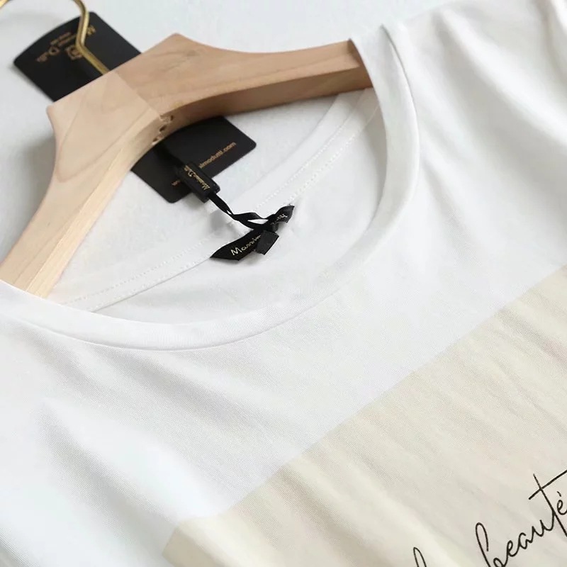 Summer New Style College Style Letter Printing Cotton Short-sleeved