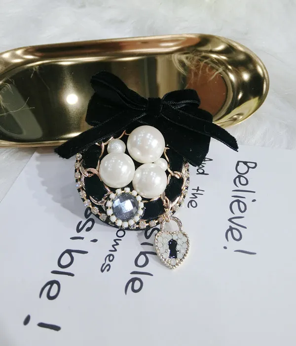 Women Brooches Pins Badge Coat Big Metal Vintage Retro Star Bee Lace Pearl Handmade - G