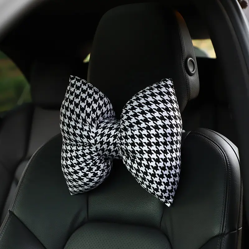 Car Printing Bowknot Headrest And Neck Cushion