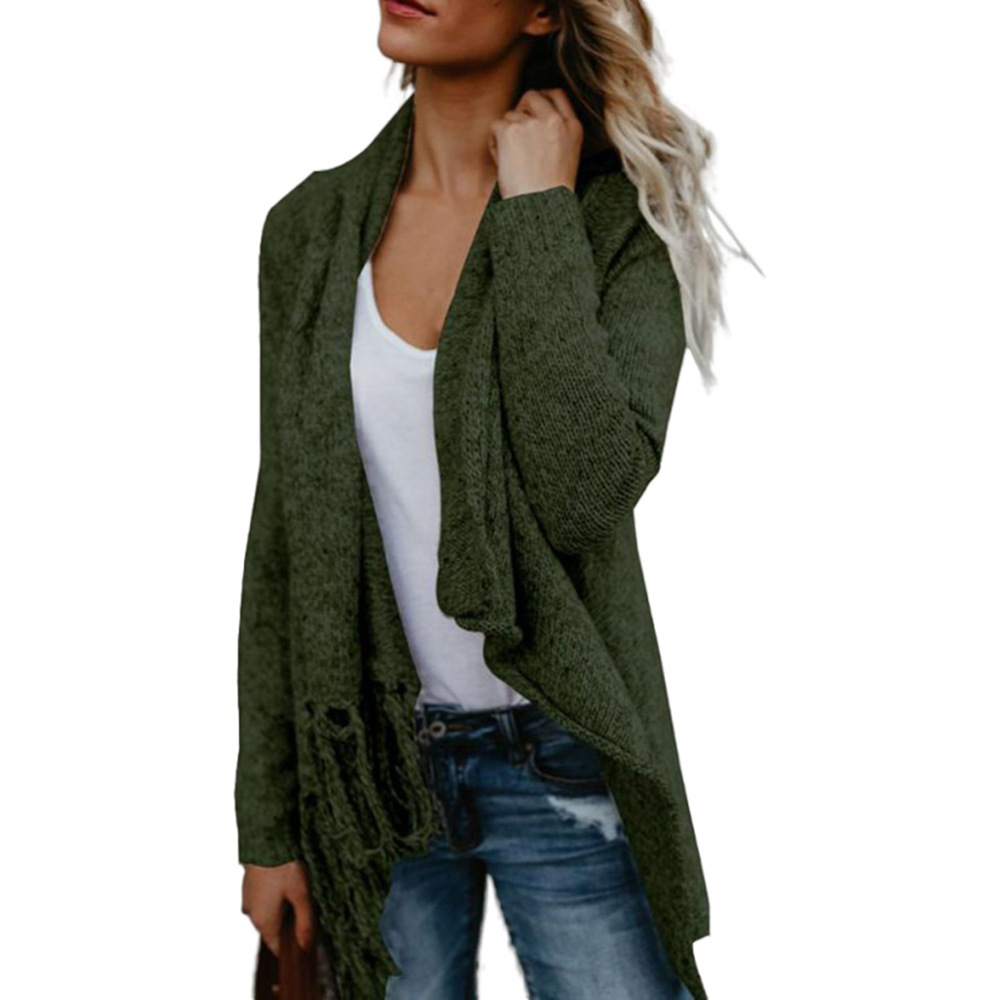 Fringe Knitted Sweater Coat