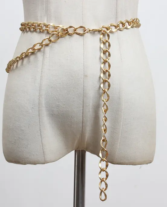Metal Waist Chain Accessories Women's Thin Belt Light Body Lock Chain