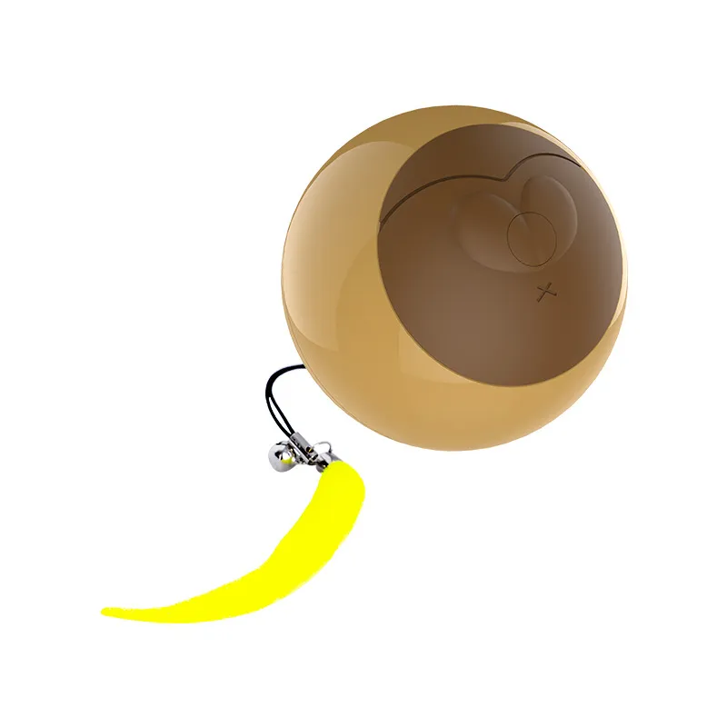 LED Luminous Automatic Funny Cat Rolling Ball - Brown