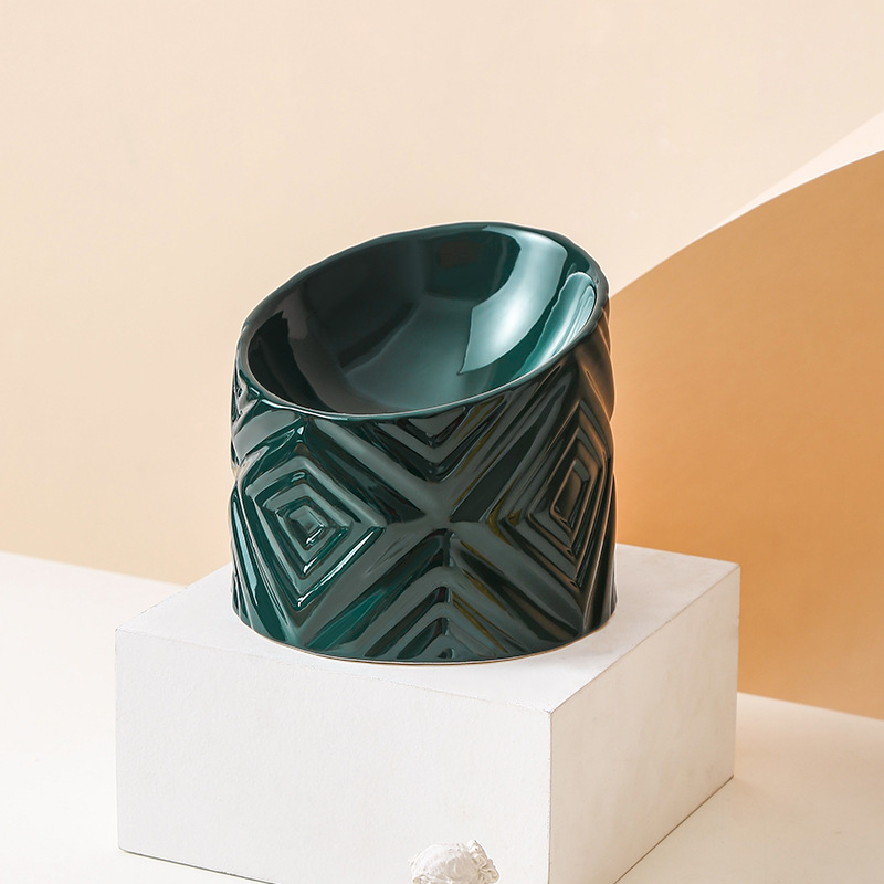 Home Creative Oblique Neck Cat Bowl