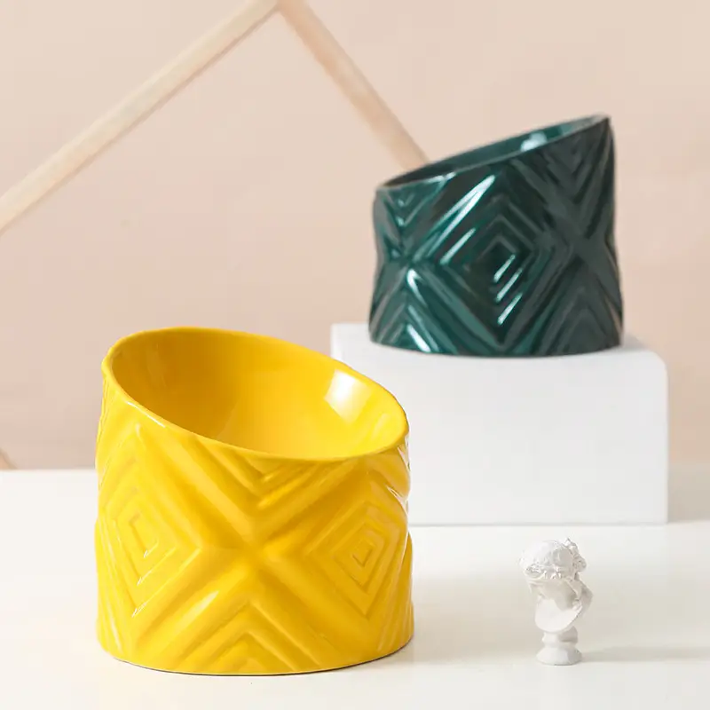 Home Creative Oblique Neck Cat Bowl