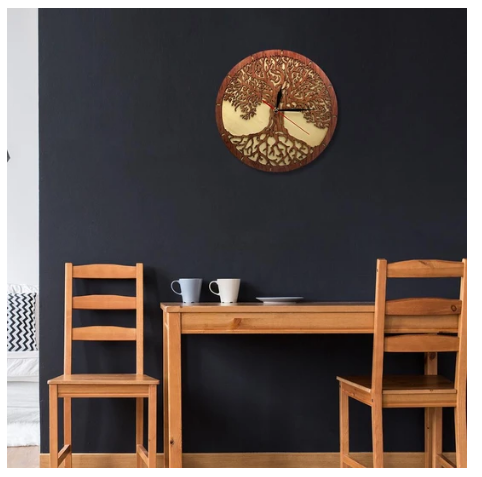 Round Wooden Wall Clock, picture 3 of 4