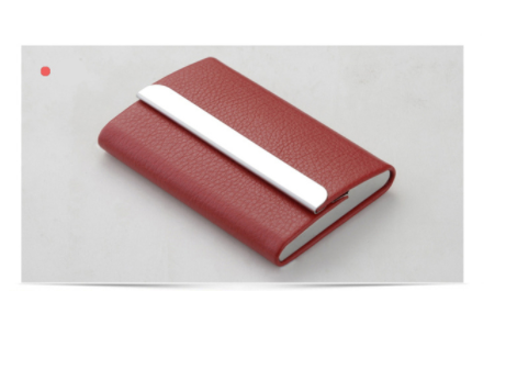 Stainless Steel Business Card Case With Leather Magnetic Buckle Business Card Case
