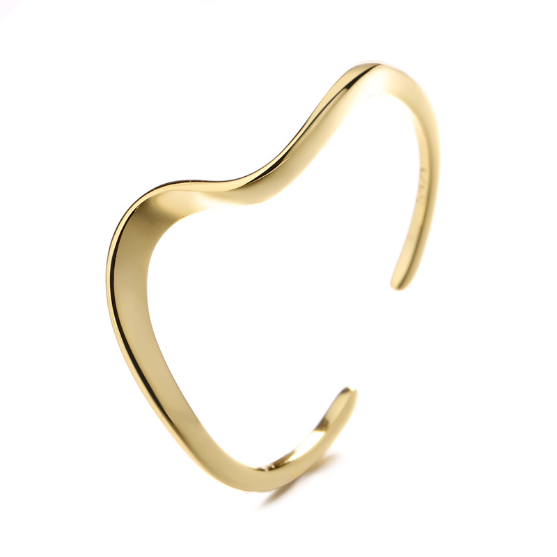 Fashion Glossy Irregular Water Ripple Ring