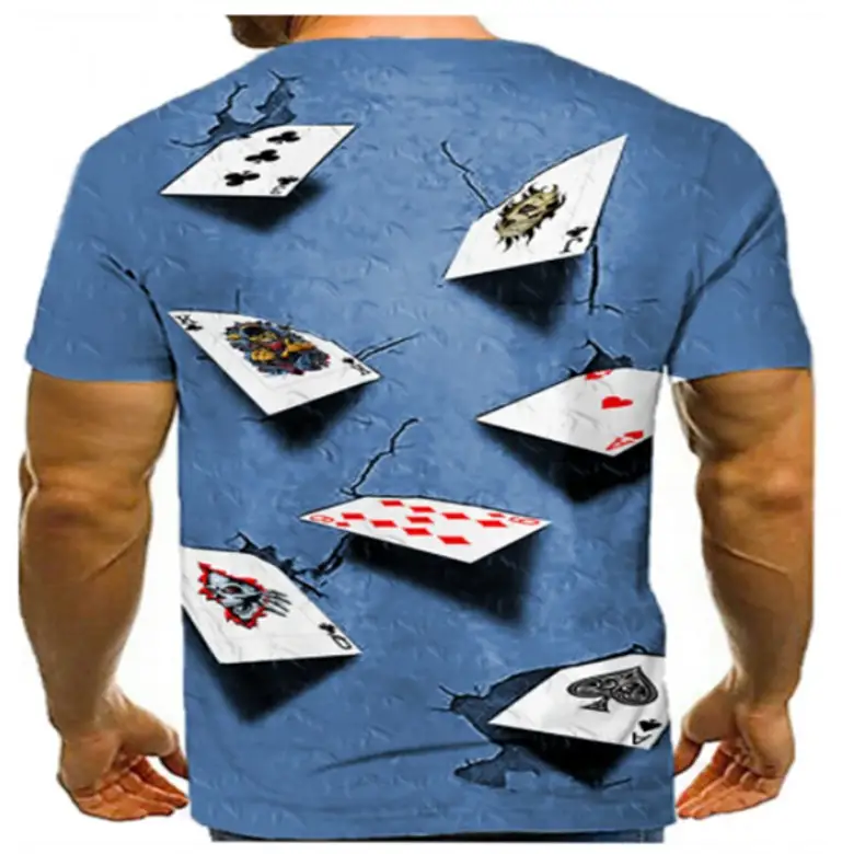 Poker Men's T-shirt 3D Digital Printing Short Sleeve