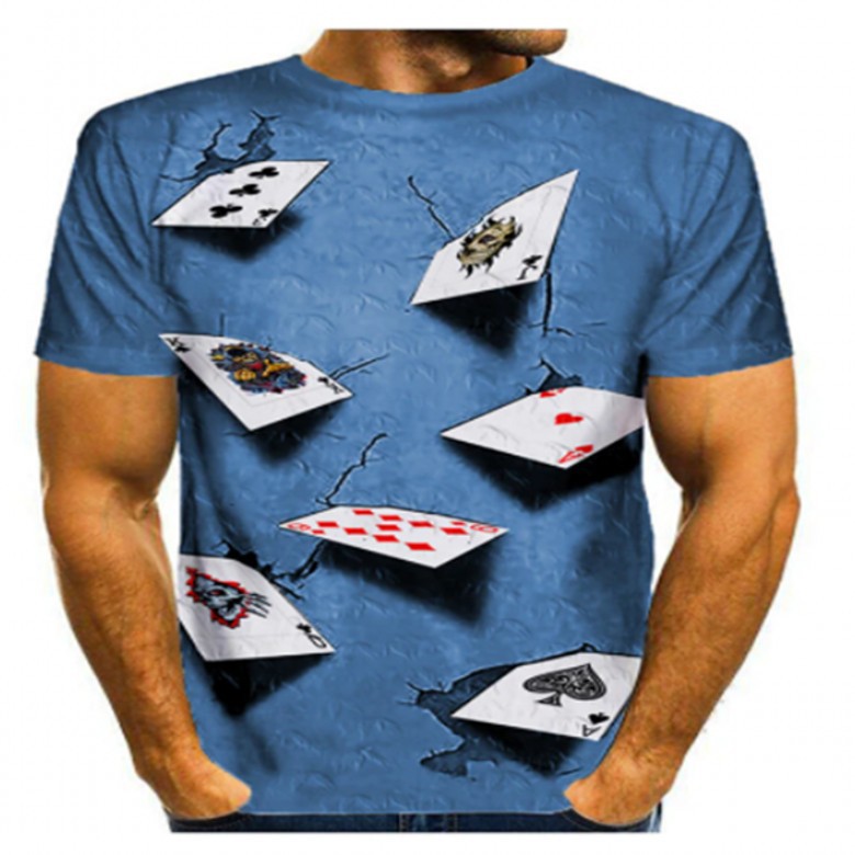Poker Men's T-shirt 3D Digital Printing Short Sleeve