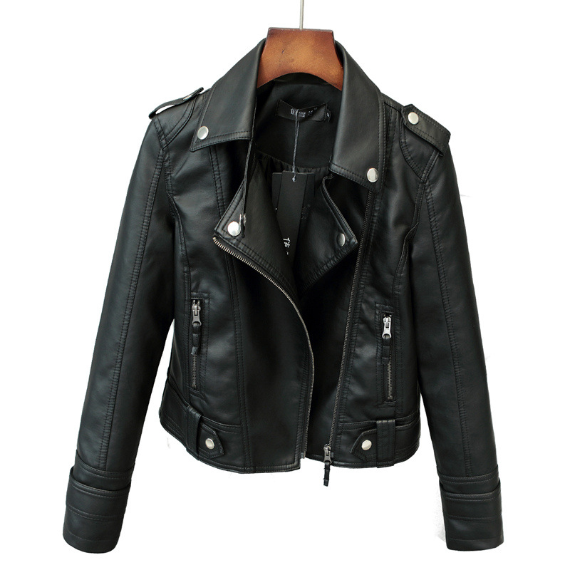 Womens Jacket Fashionable Casual Workwear Leather Jacket Ladies Short Jacket - Picture 5 of 5