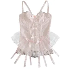 Lace Camisole Top Women'S Slim Slimming Sleeveless Corset Summer And Autumn - Pink - View 1