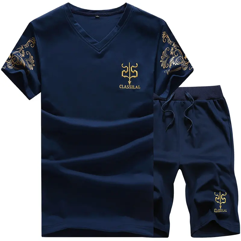 Round Neck Sports Suit Plus Size Men's Short Sleeve