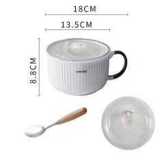 Cute Instant Noodle Bowl With Lid - Aa - View 1