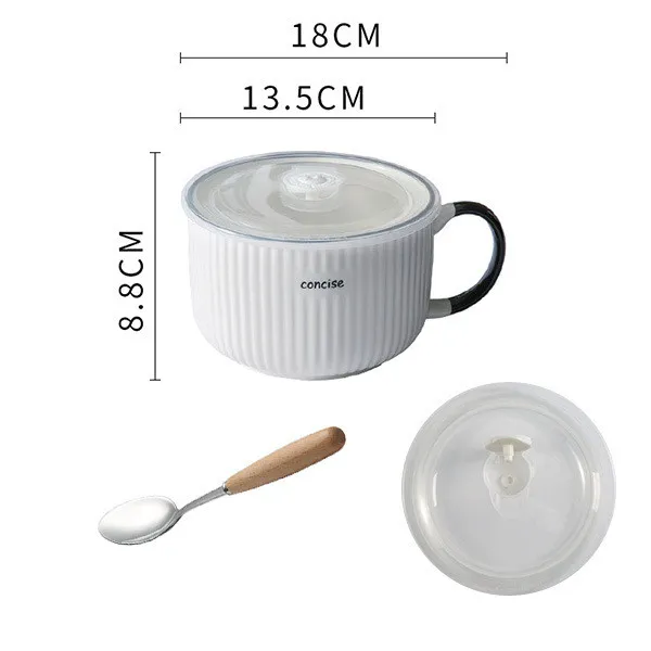 Cute Instant Noodle Bowl With Lid Aa - Shop at LoveMi