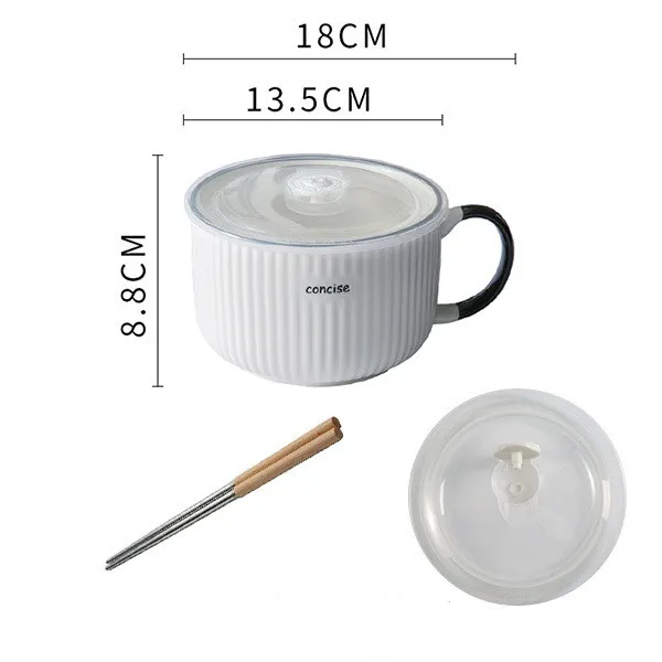 Cute Instant Noodle Bowl With Lid Z - Shop at LoveMi