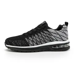 Summer Men's Shoes Breathable Sports Shoes Mesh Running Sports Casual Shoes - Black - View 1