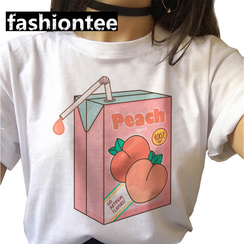 Title 5, Fart Peach Letter bedrukt T-shirt met korte mouwen