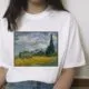 Van Gogh Oil Painting Mona Lisa Spoof Printed T-shirt Women Short Sleeve - 12Style