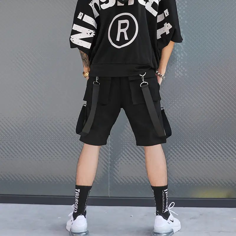 Loose Trendy Hip-hop Streamer Five-point Pants