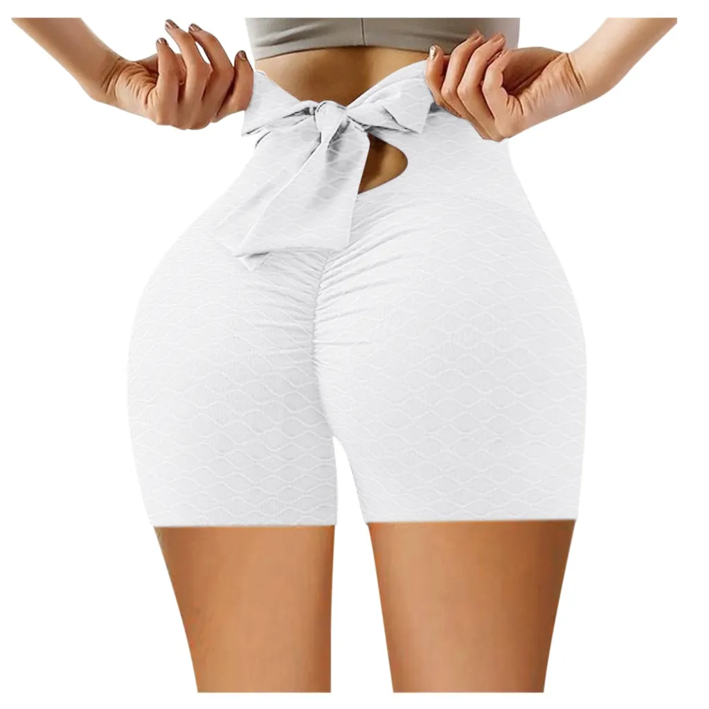 Women's High Waist Peach Hip Fitness Yoga Pants - White