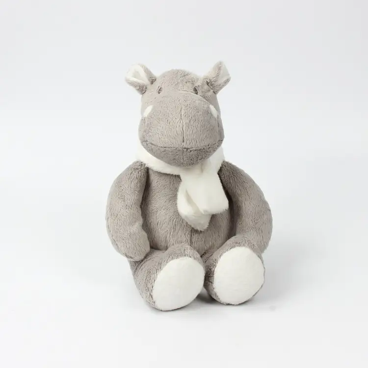 Grey Hippo Doll Creative Scarf Rag Doll