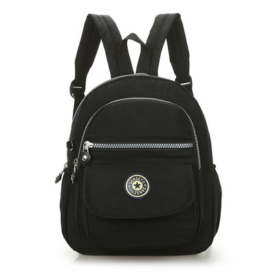 Waterproof Mini Backpack Women Purse Nylon Shoulder Rucksack Small Travel Bag Black - Shop at LoveMi