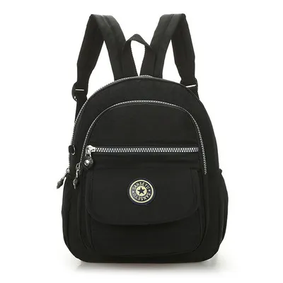Waterproof Mini Backpack Women Purse Nylon Shoulder Rucksack Small Travel Bag Black - Shop at LoveMi