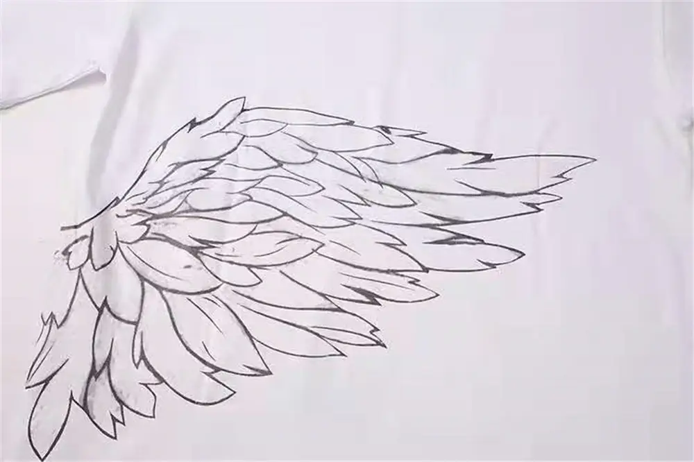 Devil Angel Wings Print Short-sleeved T-shirt