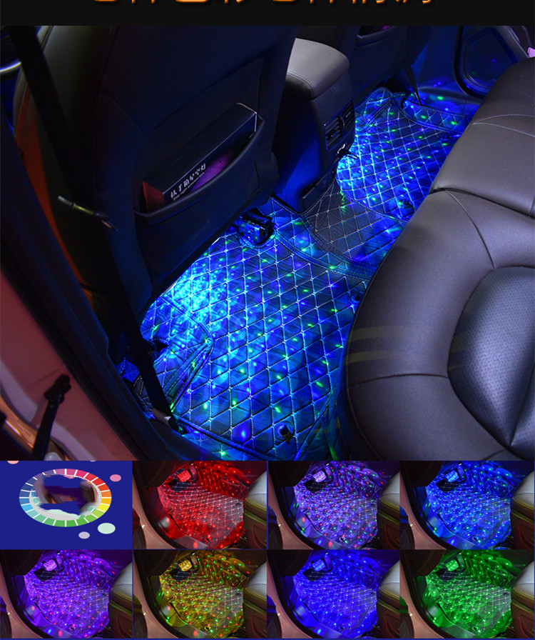 New Car Interior Led Refit Free Underfoot Star Lighting Explosion Dj Seven Color Atmosphere Lighting — foto 3
