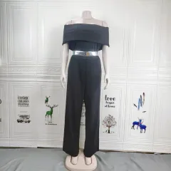 Two-piece Dress Mid-sleeve Mid-length Slim Fit Plus Size - Black - View 1