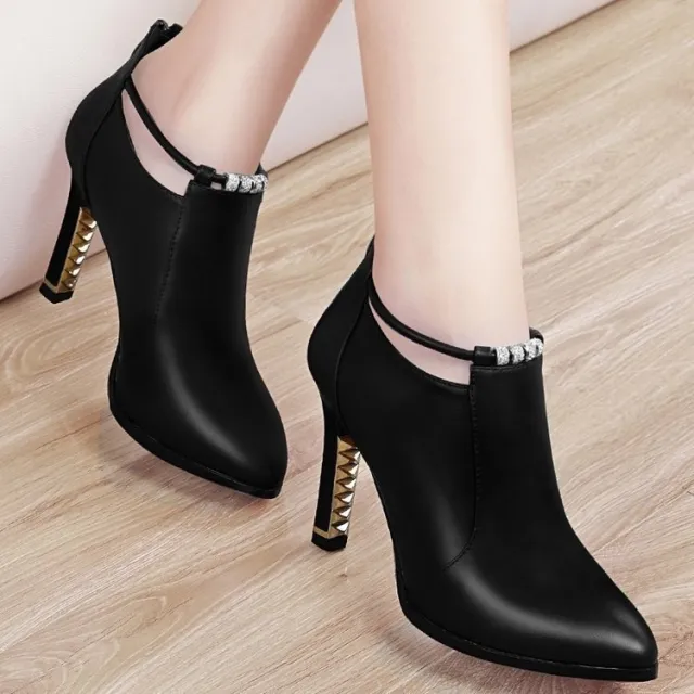 New Martin Boots Women's Autumn Pointed Toe Short Boots Women's Autumn Black - Shop at LoveMi